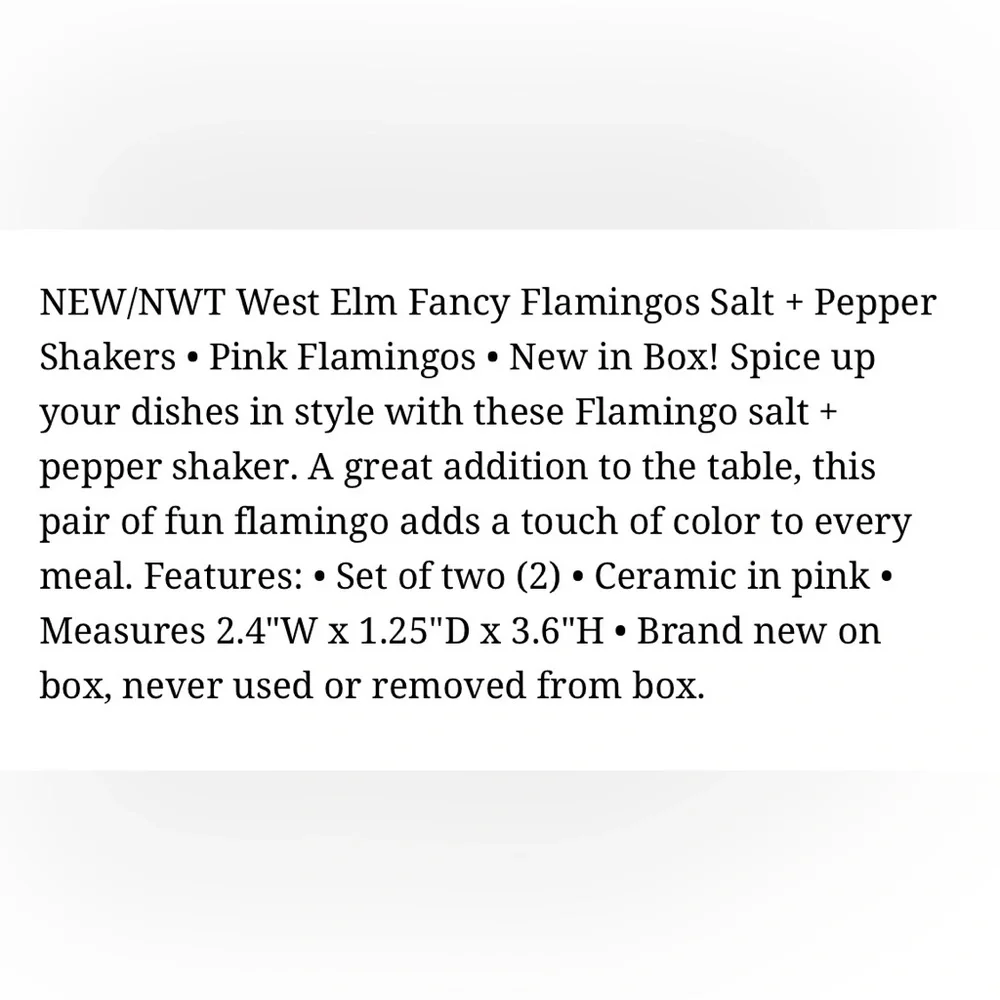 West Elm Fancy Flamingo Salt and Pepper Shakers - Pink